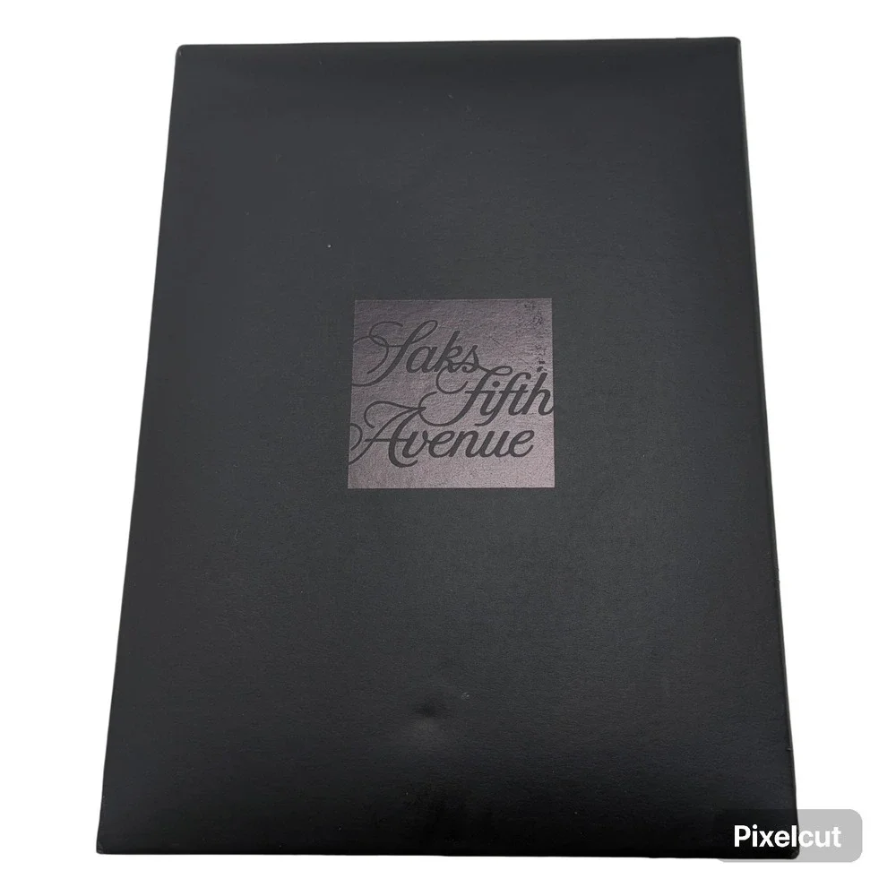 Saks Fifth Avenue Black Jewelry Gift Box Empty Padded Interior Logo 5.25x4x1.25